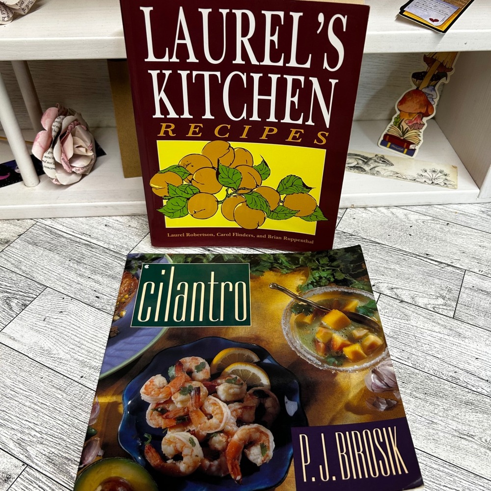 Vegetarian Cookbook Lot: Laurel's Kitchen Recipes & Cilantro - 1990s Softcovers